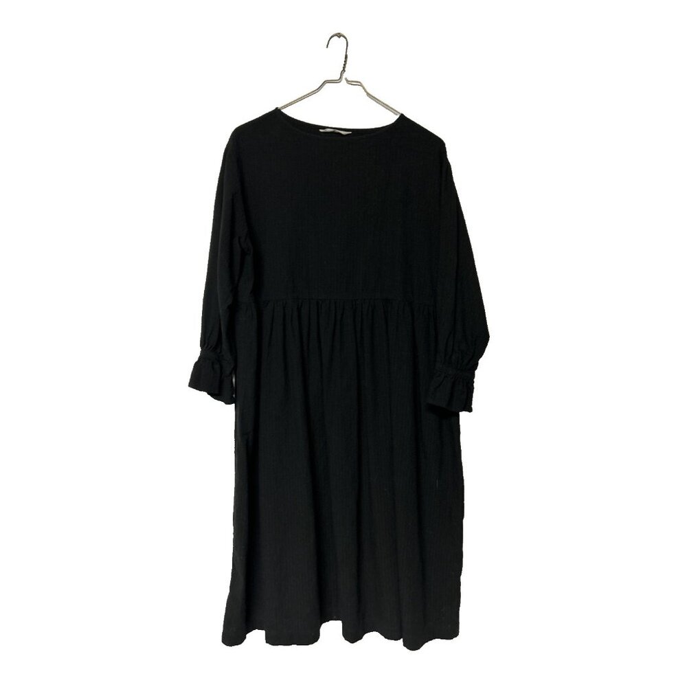 Ichi Antiquites Women’s Linen Cotton Blend Dress Black Free Size